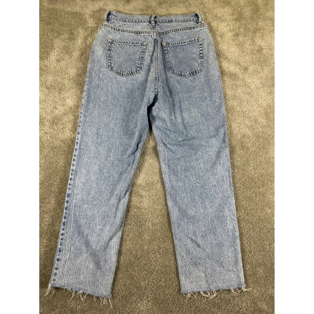 PacSun High Rise Straight Leg Jeans Light Wash Raw Hem Size 28 - Picture 2 of 7